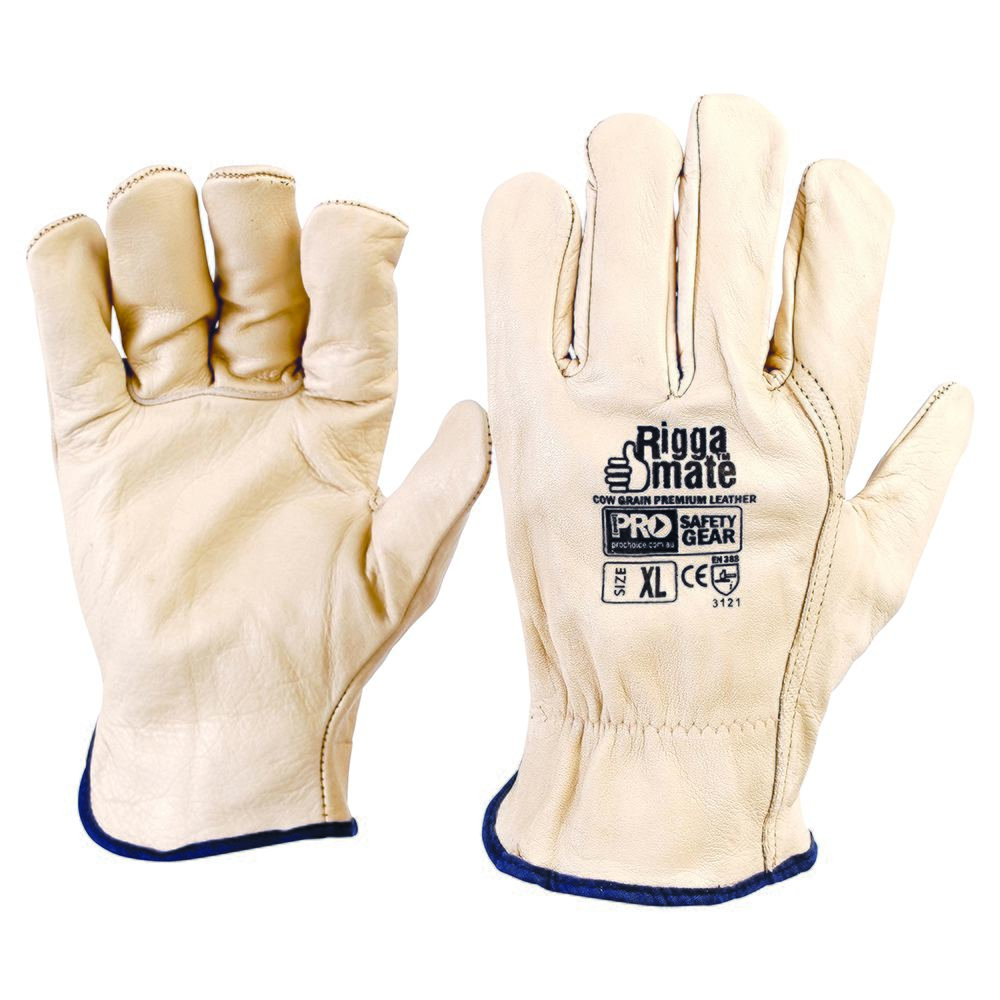 [CGL41B_S] Riggamate Beige Premium Cowgrain Gloves (S)