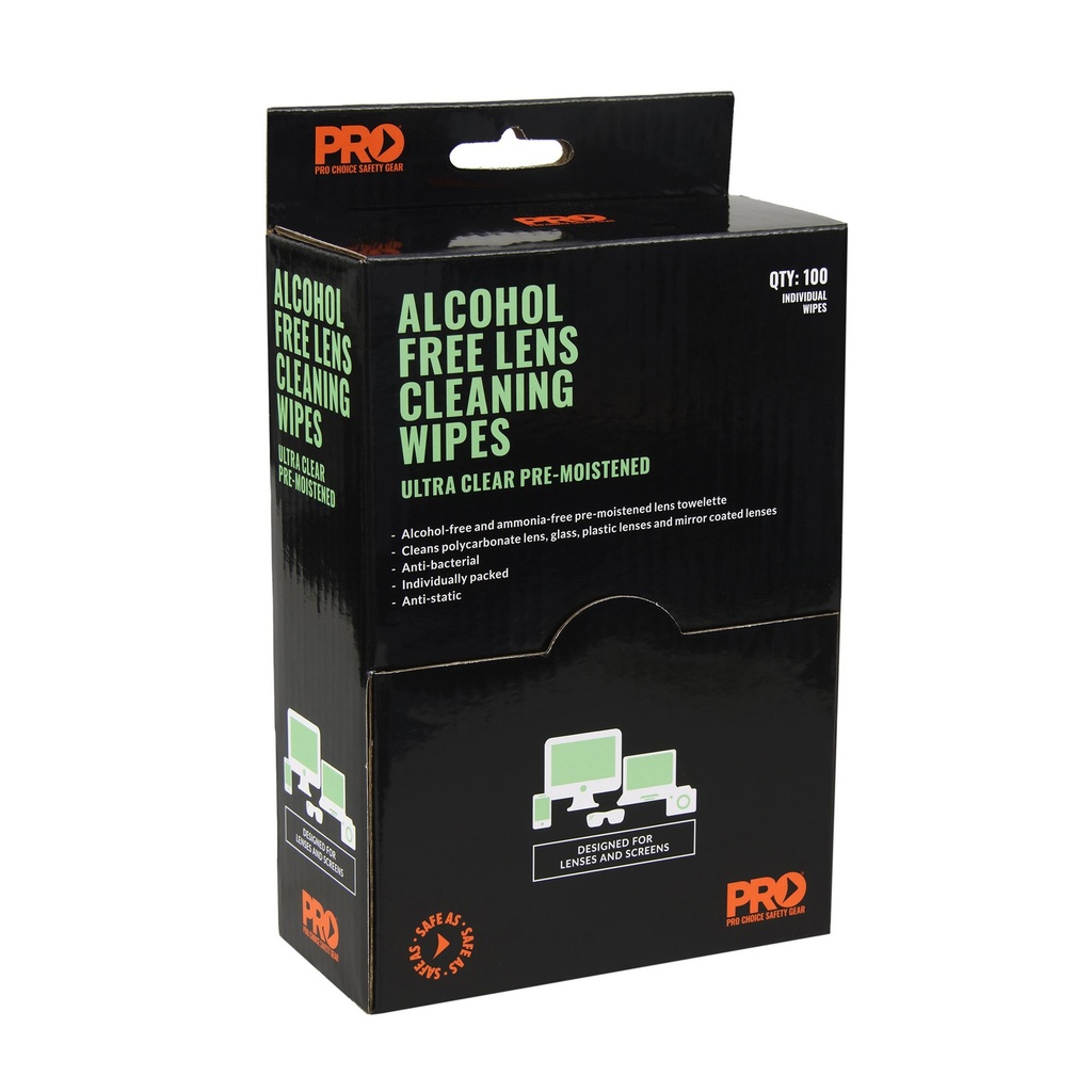 [LC100AF] Lens Cleaning Wipe - Alcohol Free 100 Pack
