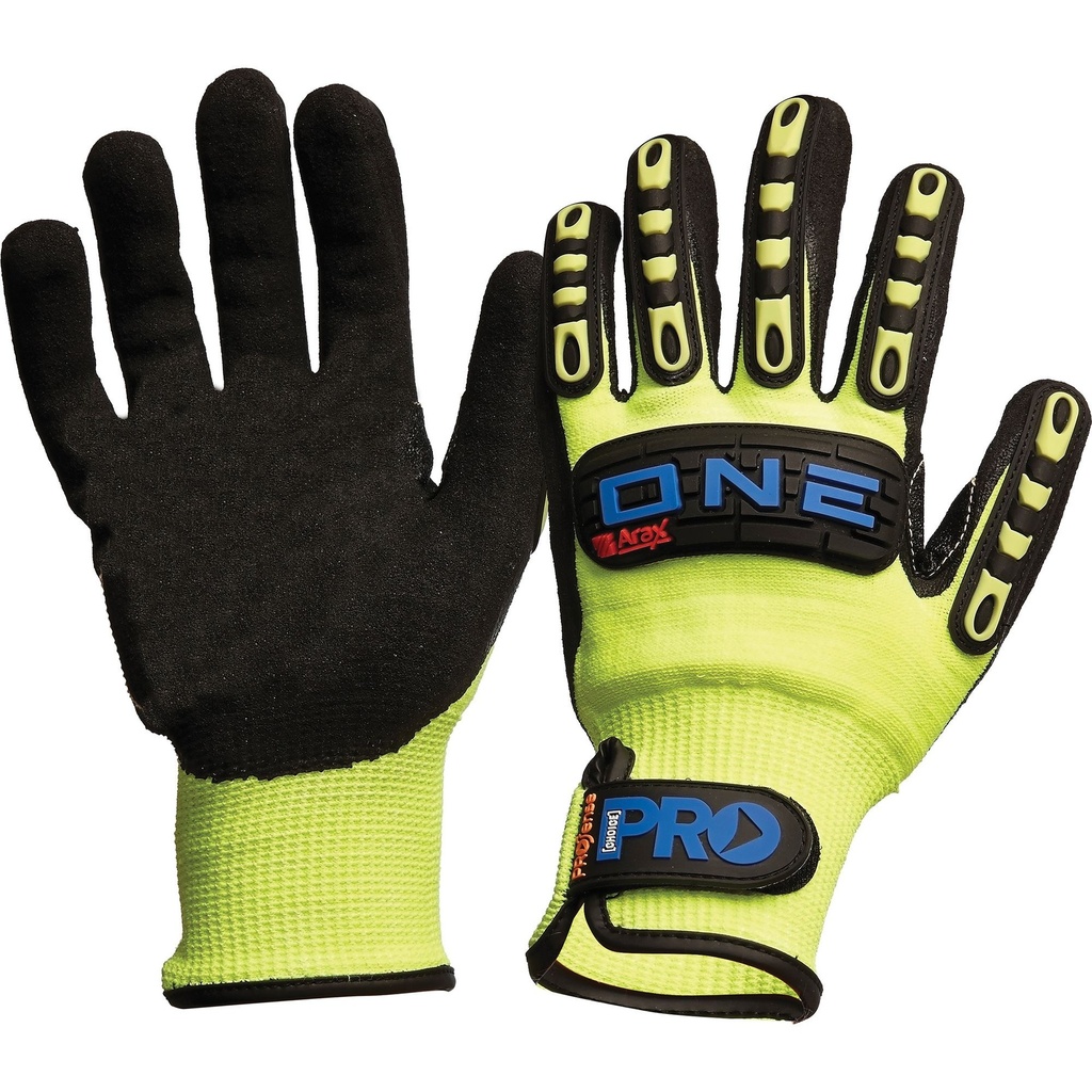 [ONECR_10] Arax One Nitrile Foam / Cut Resistant Liner Rubber Back Gloves (10)