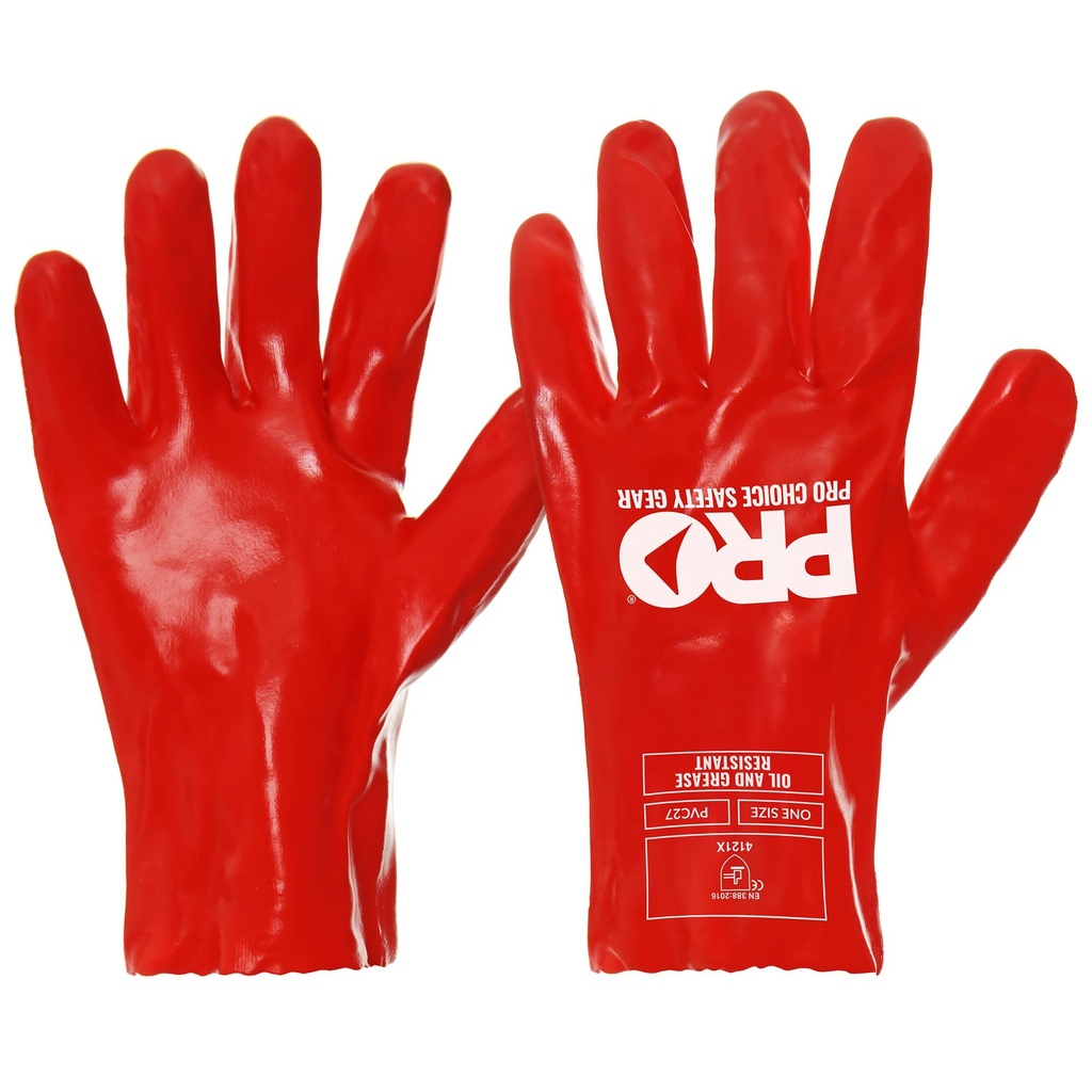 [PVC27] 27cm Red PVC Gloves Large