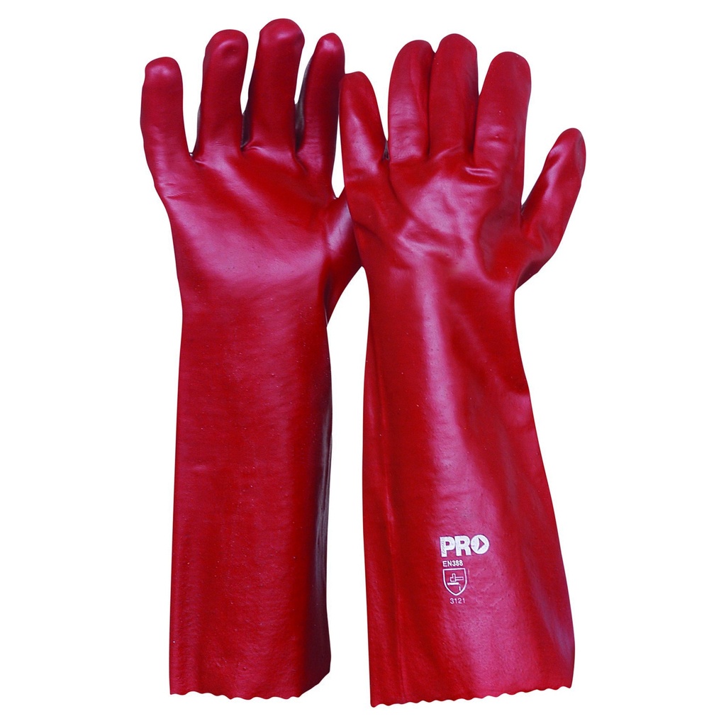 [PVC45] 45cm Red PVC Gloves Large