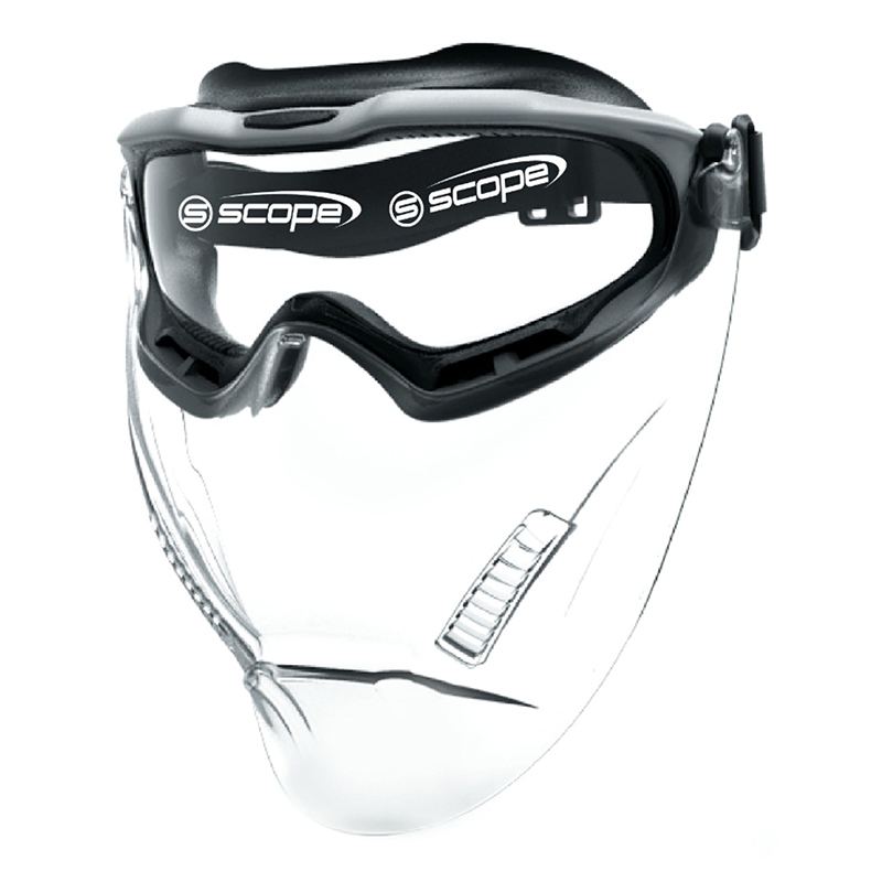 [220G_GYC] Spartan AF/AS Safety Goggle w/ Chin Guard (Clear - Grey Frame)