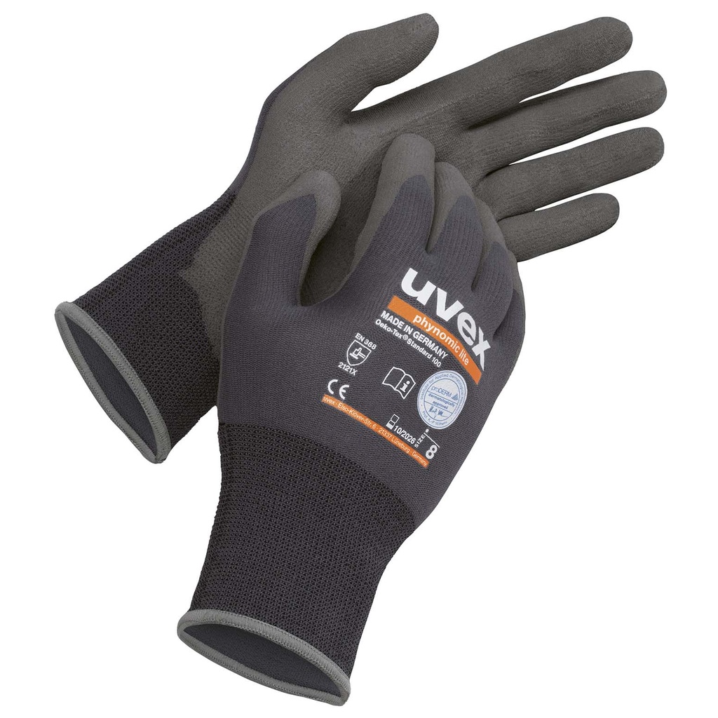 uvex phynomic lite glove aqua-poly palm coat - sz