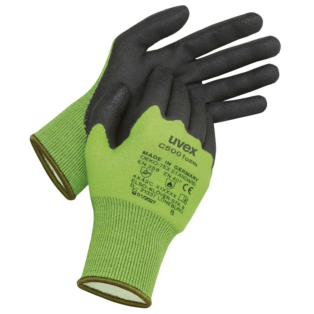 uvex C500 HPE Coating,Soft Grip Foam Size