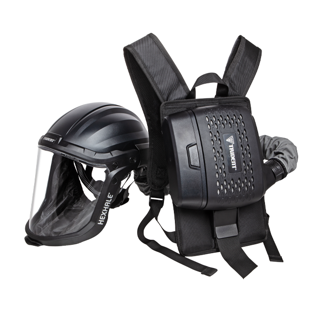 TRIDENT® HEXHALE® PAPR Complete System with Fast-Charging Extended Battery & Backpack