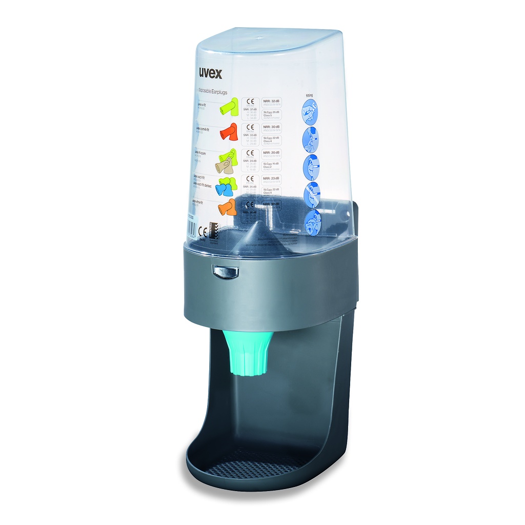 [XF-CD] uvex Plug Dispenser, Blue Base, Clear Jar (Empty) (Corded)
