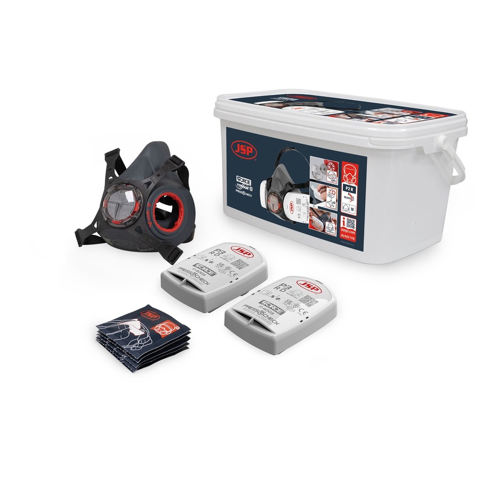 [BHT0A3-0L5-UAN] Force Typhoon 8 Half Mask Respirator Asbestos/Silica/Dust Kit With P2 Filters
