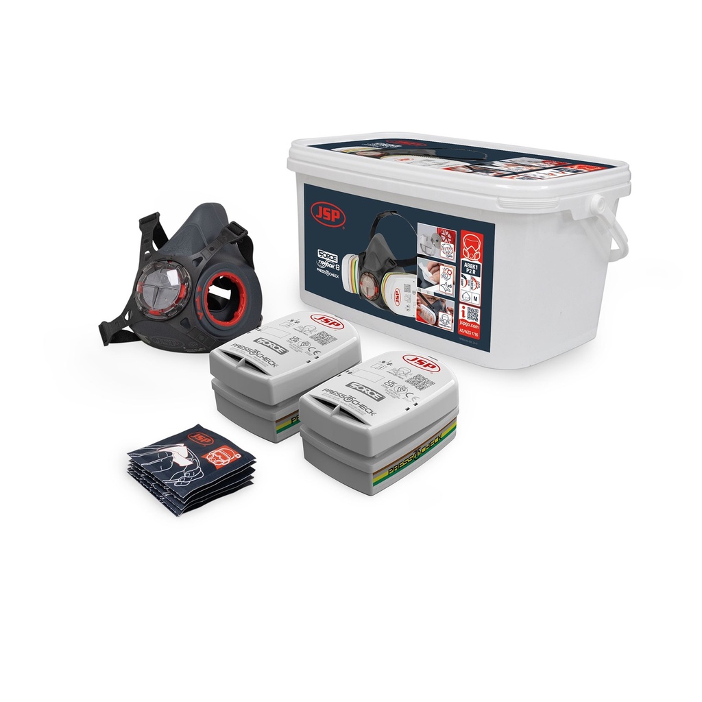 [BHT0C3-0L5-UAN] Force Typhoon 8 Half Mask Respirator Multi-Gas Kit With ABEK1P2 Filters